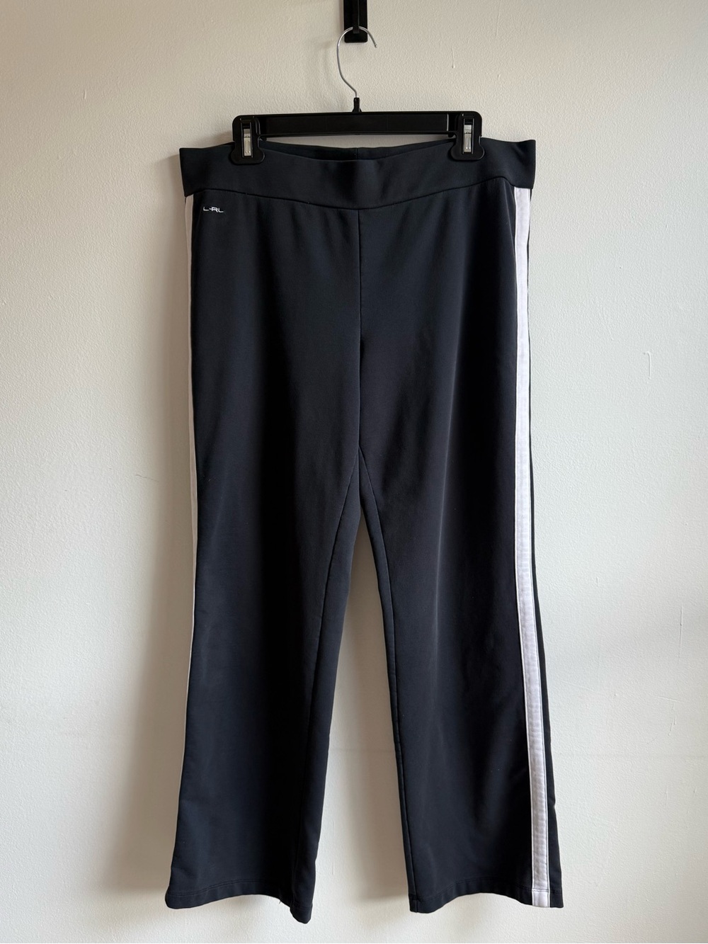 Lauren Ralph Lauren Active Black White Stripe Track Pants Women’s L